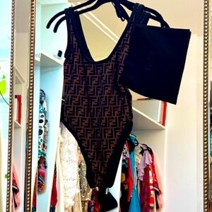 XS Fendi Bathing Suit NWOT and Bag